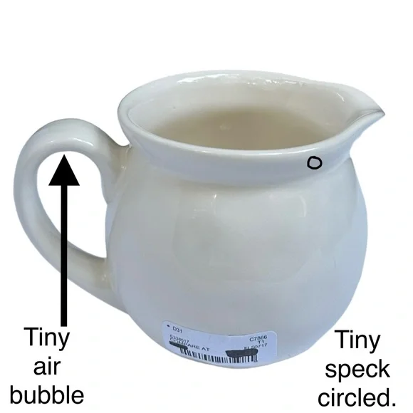 Rae Dunn CREAM Creamer Pitcher White Black Large Letters Dimples NWT 2017 OG - Picture 5 of 11